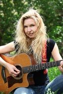 Woman Guitar Instrument Female