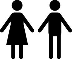Silhouettes of the woman and man clipart
