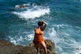 Woman on the rock