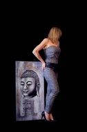 Woman with image buddha