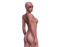 nude woman with tattoos on her body