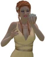 digital woman with present box