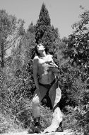 sensual woman in black and white