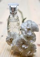 glass bottle with perfume