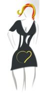graphic sketch of a seductive female figure