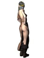 naked woman warrior in pose