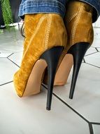 women's fashion shoes in high heels close-up