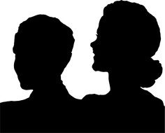 Silhouettes of the retro people clipart
