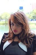 portrait of a young stylish woman outdoor