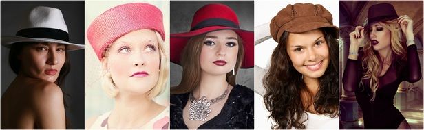 collage of a women in hats