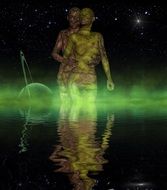 Man Woman Earth Universe drawing