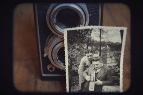 old camera and vintage picture