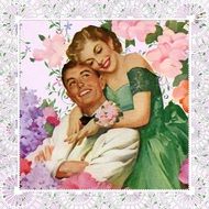 Retro photo of the couple clipart