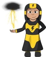 image of a cartoon character with lightning