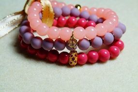 Bracelet Beads Pink Fashion