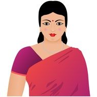 digital drawing of an indian woman