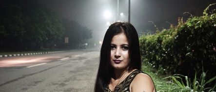 brunette woman in night shoot