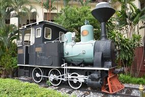 ancient locomotive as an exhibit