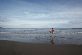 Woman is surfing