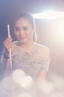 Girl with pool cue
