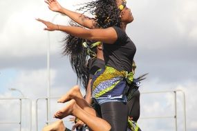 jumping african women