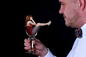 photo montage of a woman sitting in the glass