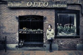 Fashion female model on a street