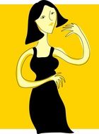 image of a woman on a yellow background