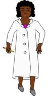 image of a woman in a white coat