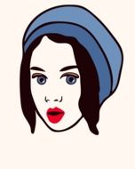 woman's face with a handkerchief
