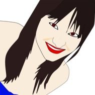 sketch of a smiling woman