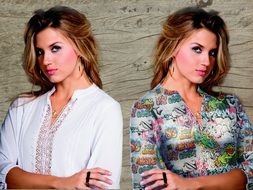Women in fashionable clothing