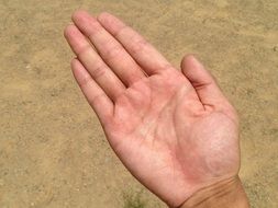 human hand on the background of the earth