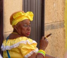 Woman Cigar Portrait