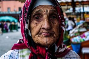 old muslim woman in Marrakech