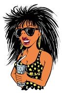 Woman on party clipart