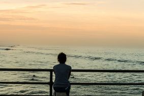 Woman Watching on Sea