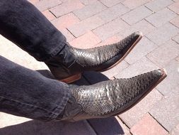 cowboy boots in crocodile leather