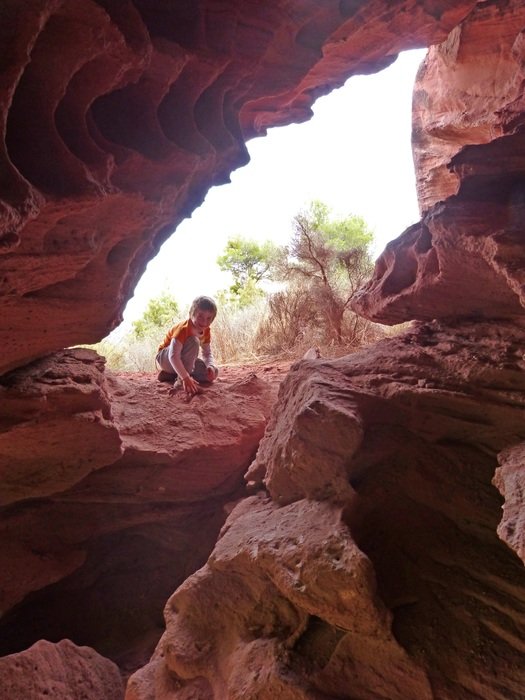 Cave Red Sandstone Child