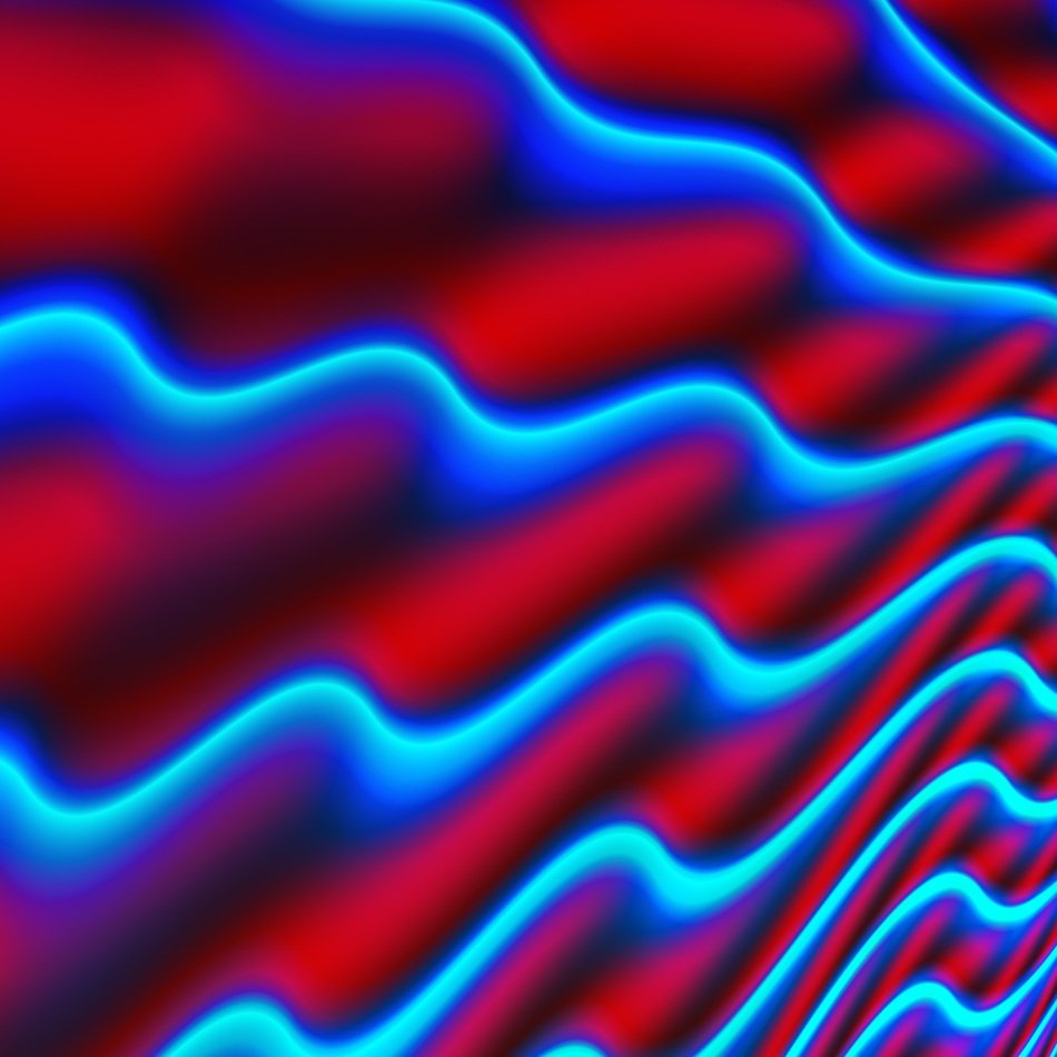 background with neon blue waves