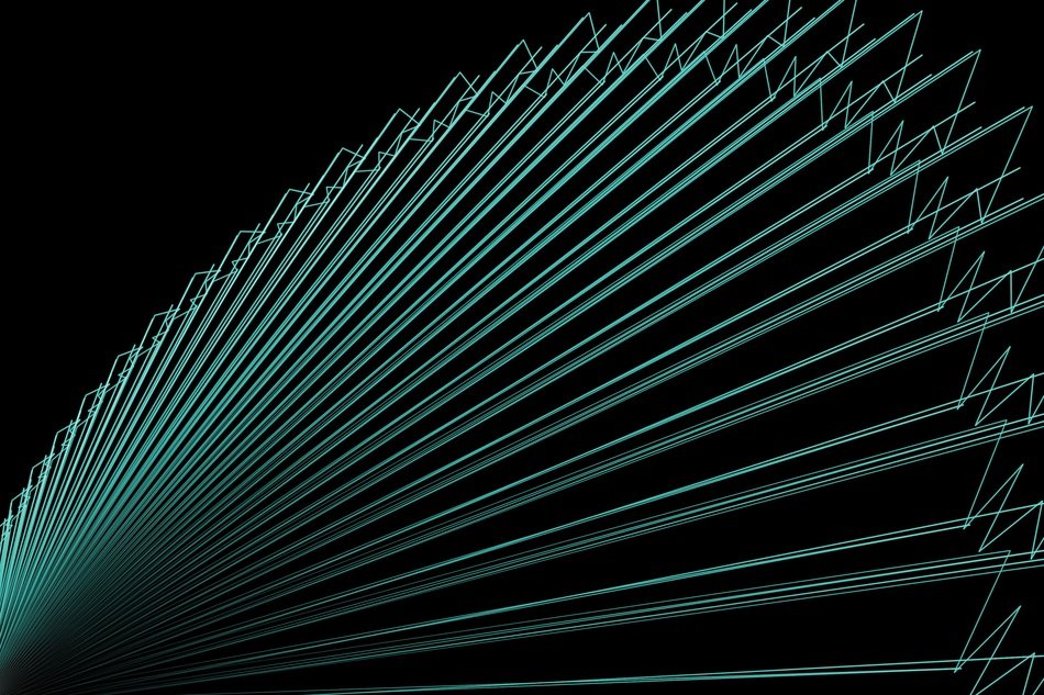 Line Geometric Turquoise Object