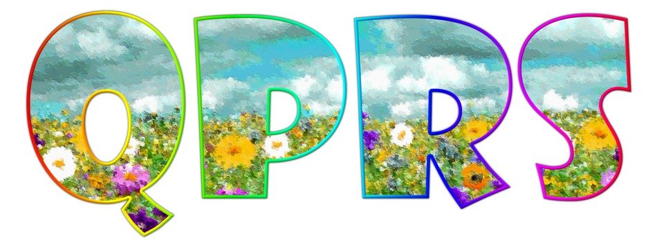 painted letters in a white background