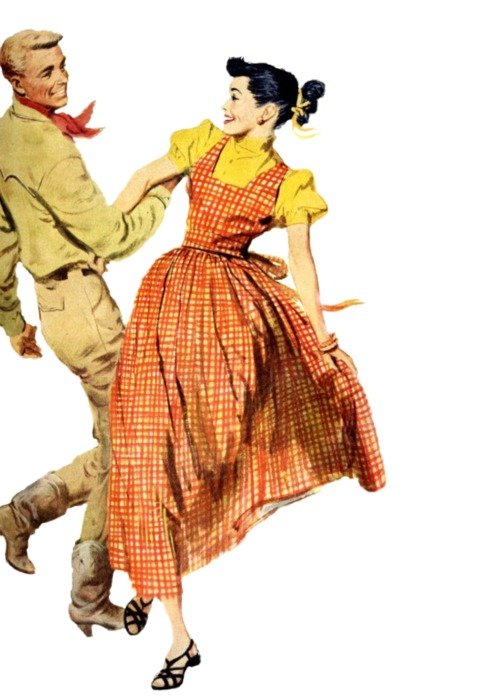 Retro People Dance Old Dress