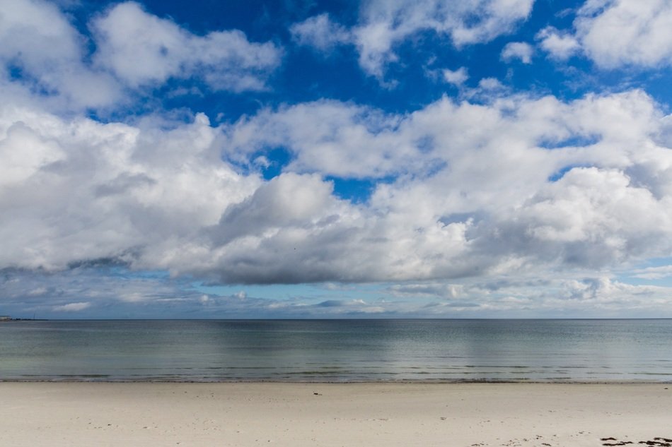 Beach Sky Clouds Sea Background