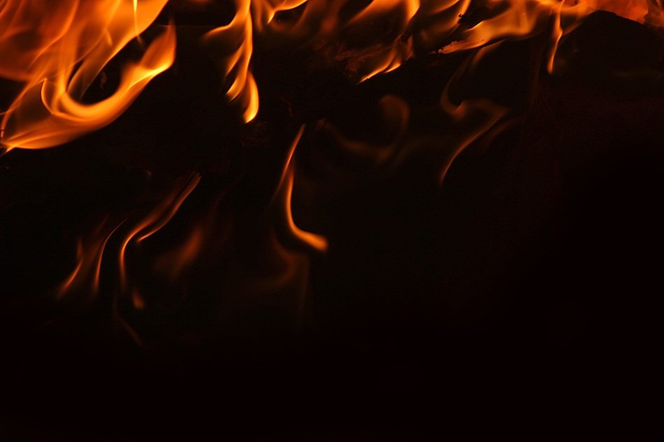 Fire Background Flame Black Hot