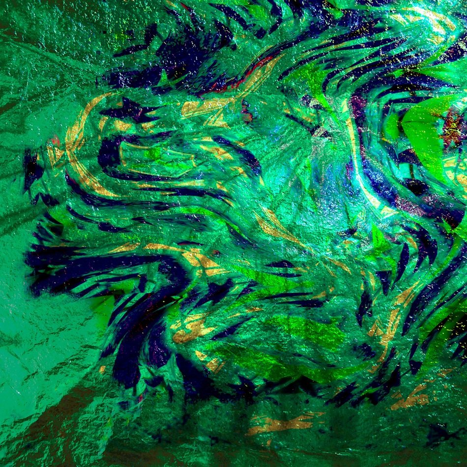 emerald background with abstract pattern