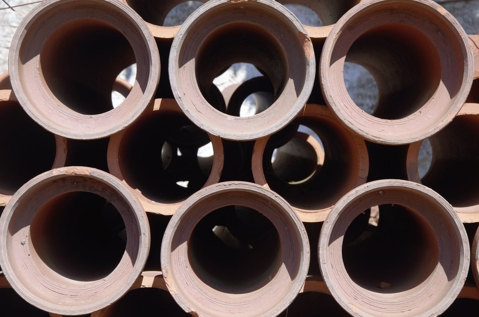 background with ceramic pipes