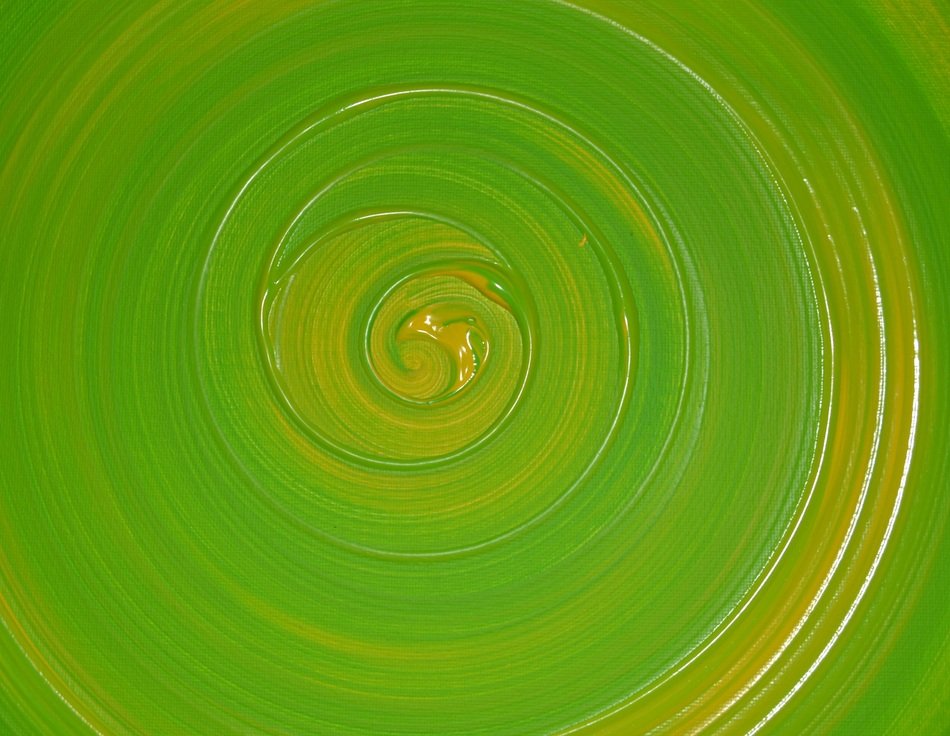 green spiral on green background