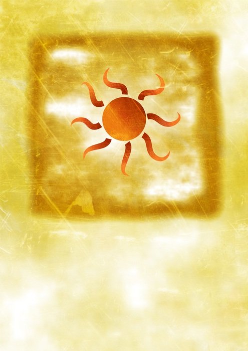 the sun on the yellow square