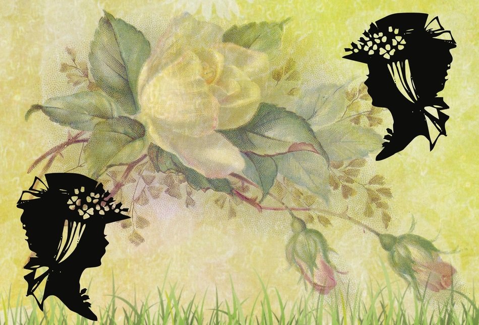 Background Vintage Roses Garden